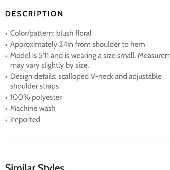 Socialite Nordstrom Scalloped Cami Pink Floral Small - Picture 5 of 5